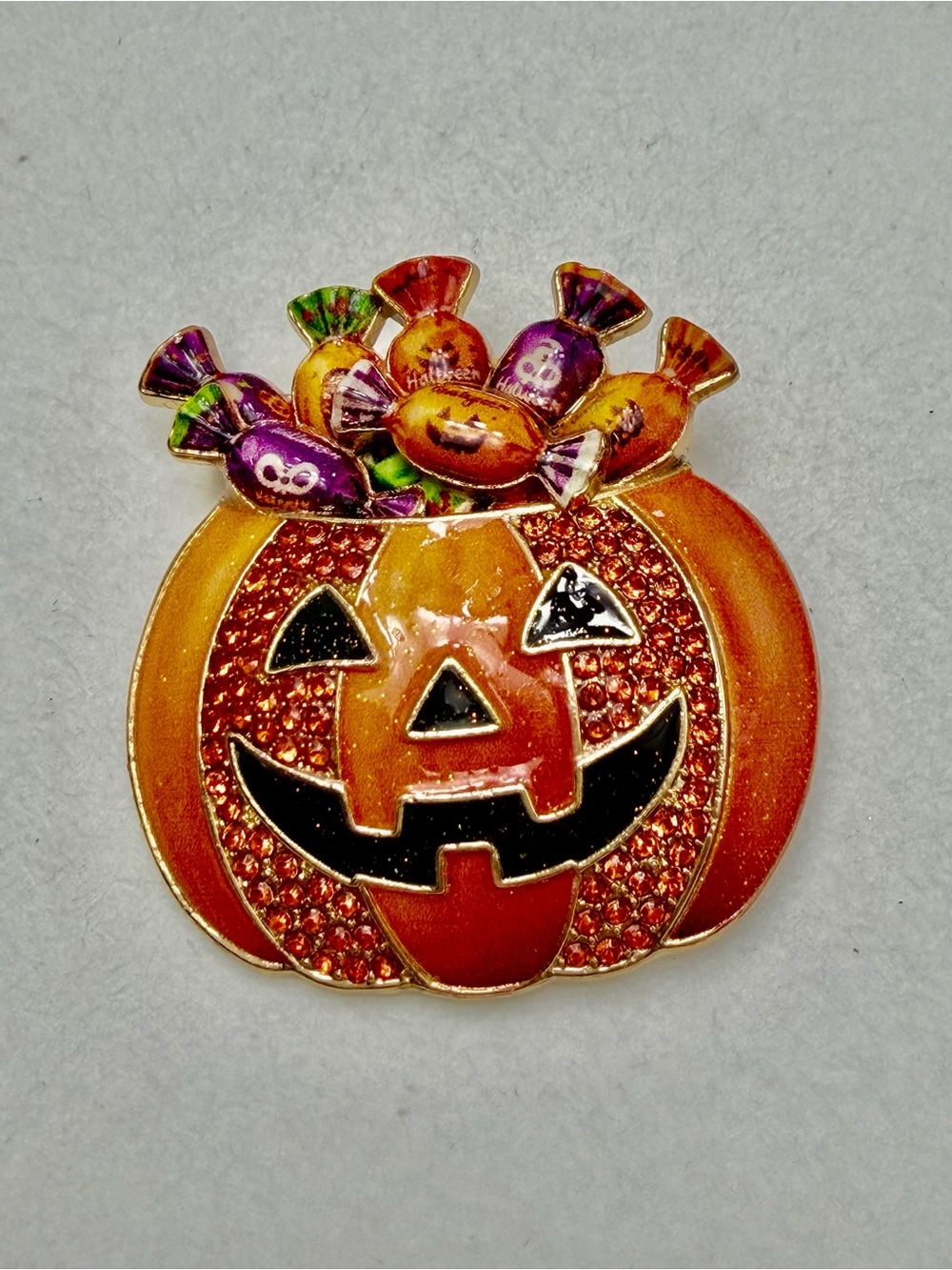 Halloween Pumpkin Candy Pin Brooch - #H01